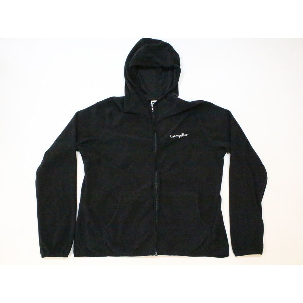 CAT Long Sleeve Lightweight Black Fleece Hoodie Women's L Workwear Caterpillar